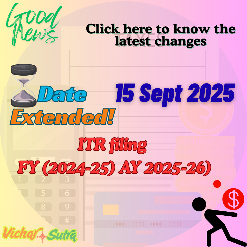 ITR filing last date extended to 15 September 2025 for FY 2024-25 and AY 2025-26 with Click here to know more