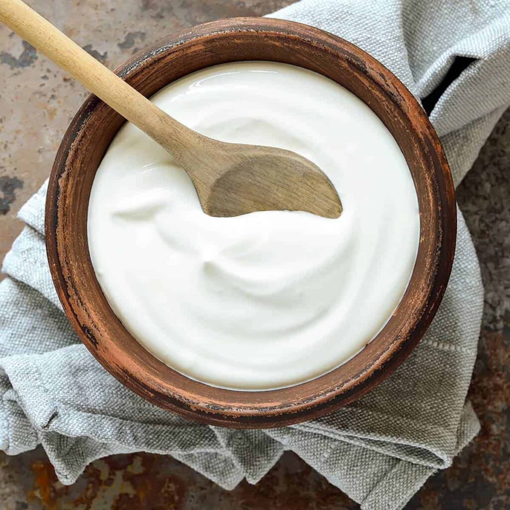 Thick and creamy yogurt served in a bowl