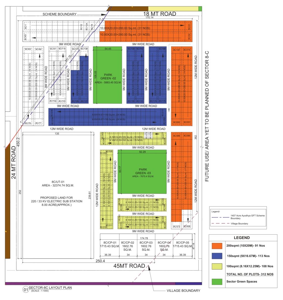 Layout of Greenfield Township ayodhya sector 8C