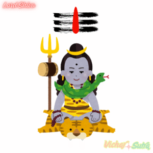 Lord Shiva meditating with Trishul and Damru during Sawan 2025 – Divine Trirajyog blessings