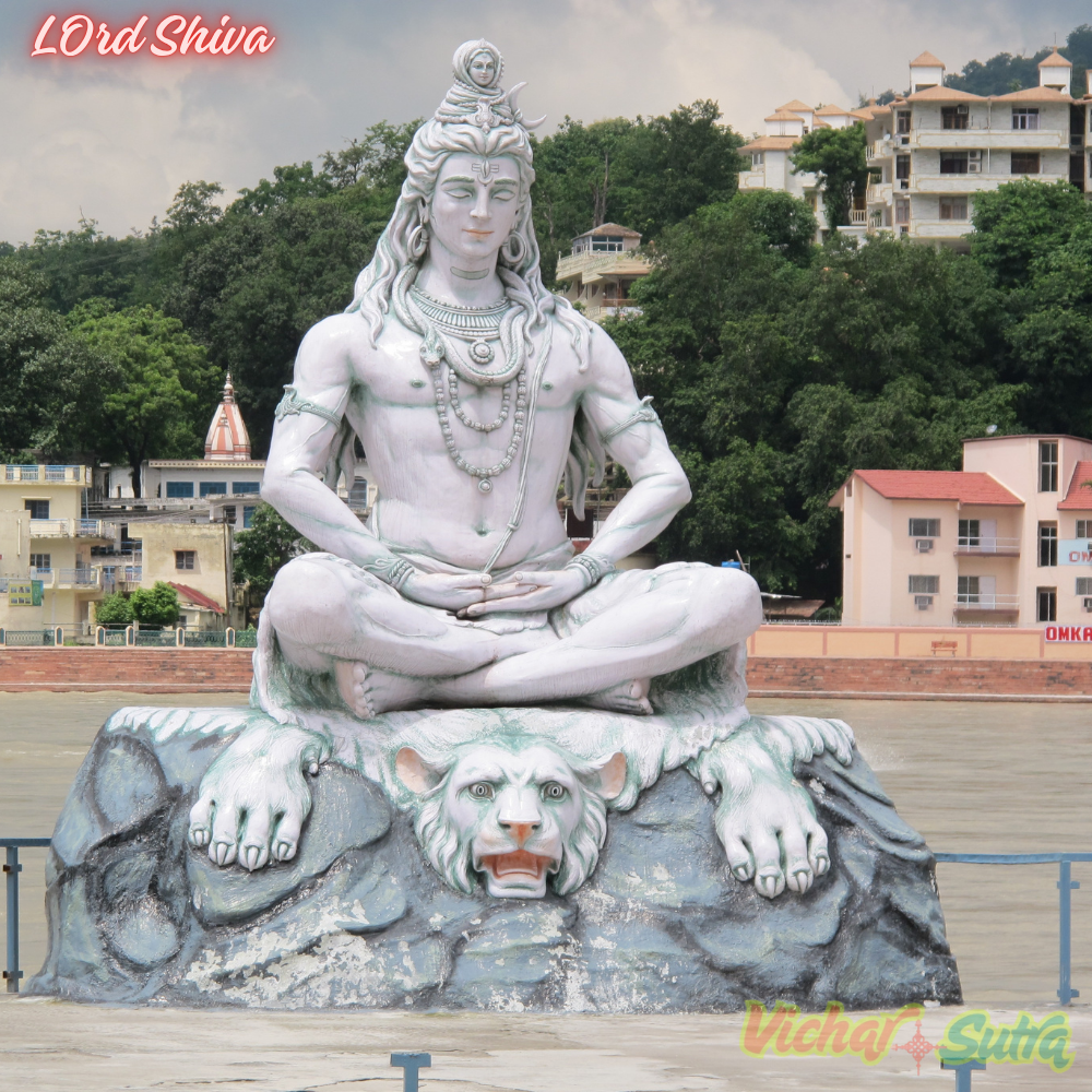Lord Shiva meditating with Trishul and Damru during Sawan 2025 – Divine Trirajyog blessings