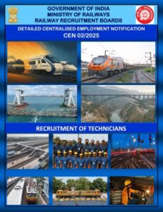 Railway RRB Technician CEN.No 02/2025 – 6238 पदों पर भर्ती का नोटिफिकेशन जारी