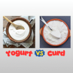 Bowl of Dahi and Yogurt side by side showing texture difference