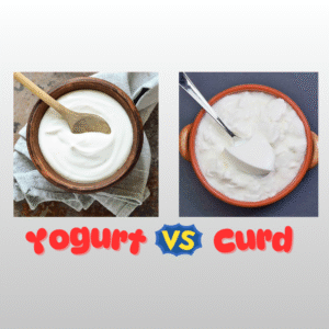 Bowl of Dahi and Yogurt side by side showing texture difference