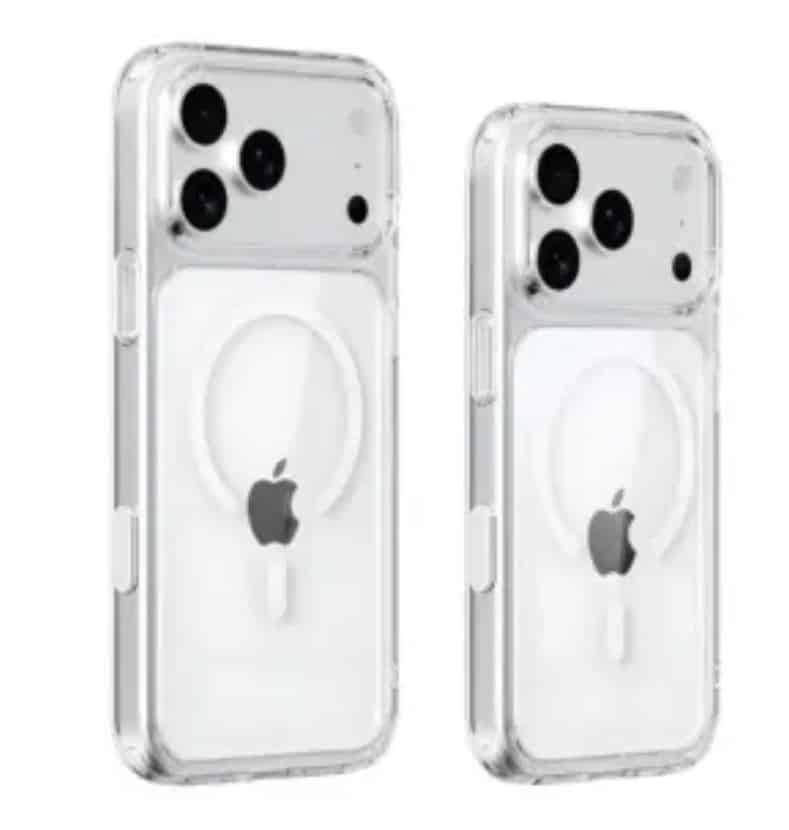 Leaked image of iPhone 17 Pro dummy unit with visor-style camera bar